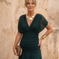 Vestido maxi elegante para fiesta con escote en corazón - Isabel de Sevilla