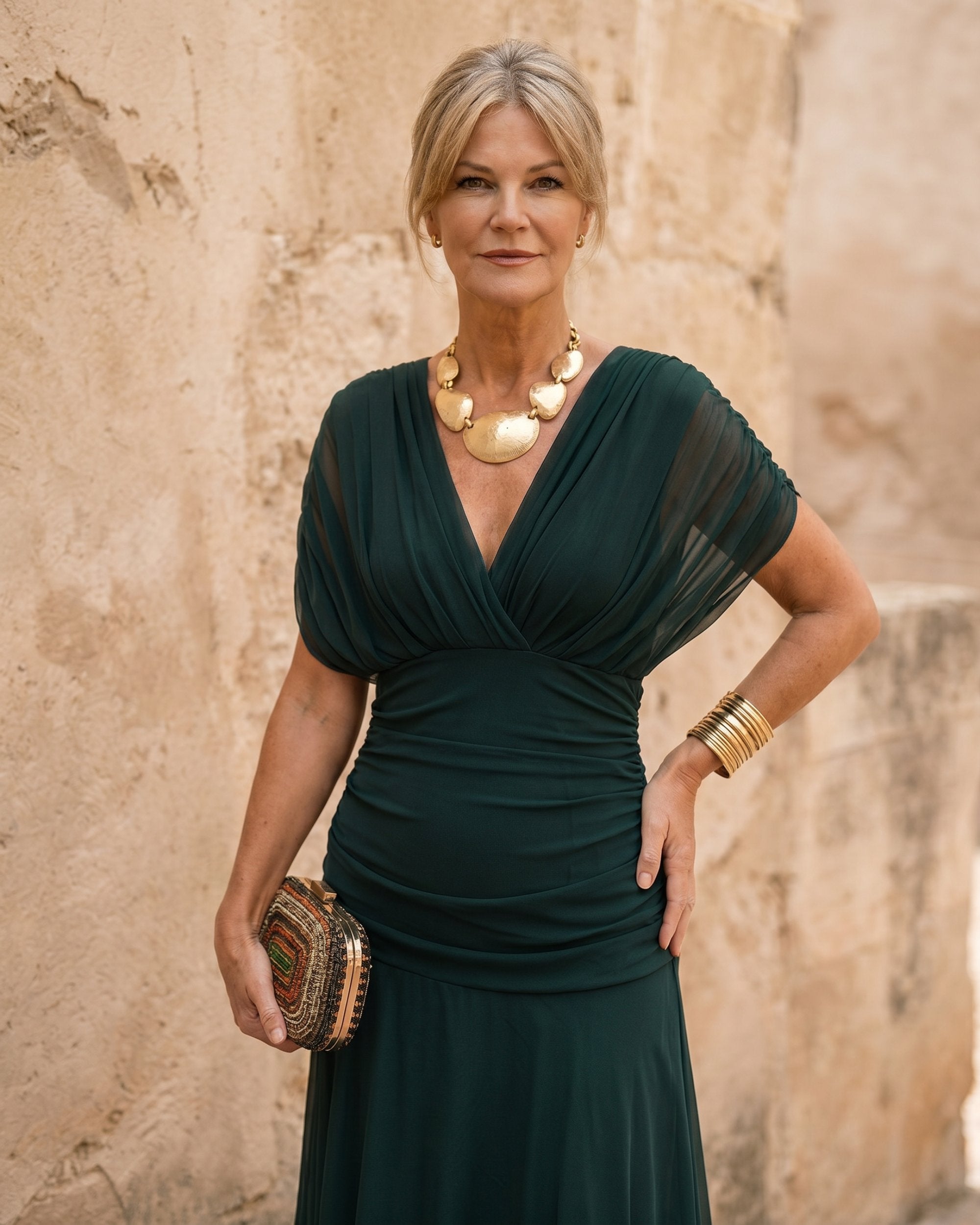 Vestido maxi elegante para fiesta con escote en corazón