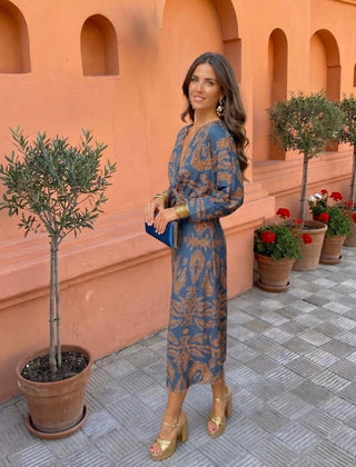 Silvia | Vestido midi con estampado - Isabel de Sevilla