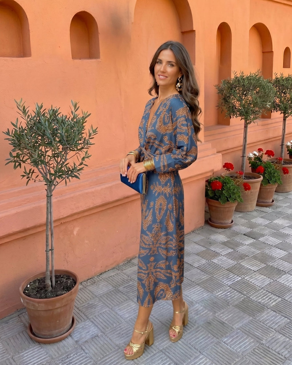 Silvia | Vestido midi con estampado