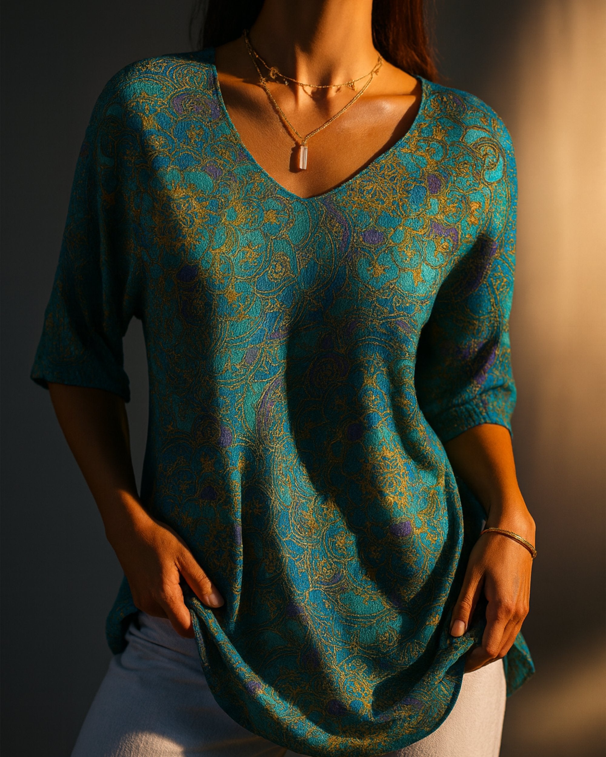 Belen | Blusa holgada y elegante con un estampado refinado