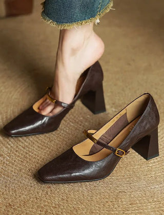 Elise | Tacones Mary Jane Clásicos con Tacón Bloque - Isabel de Sevilla