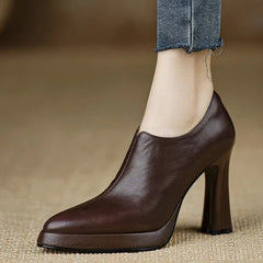 Evelyn | Tacones de Bloque con Punta - Isabel de Sevilla