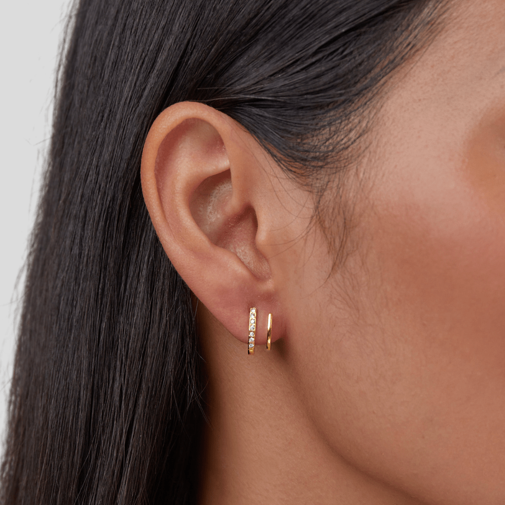 Pendientes 18K Gold & Crystal Claw (13 mm) - Isabel de Sevilla