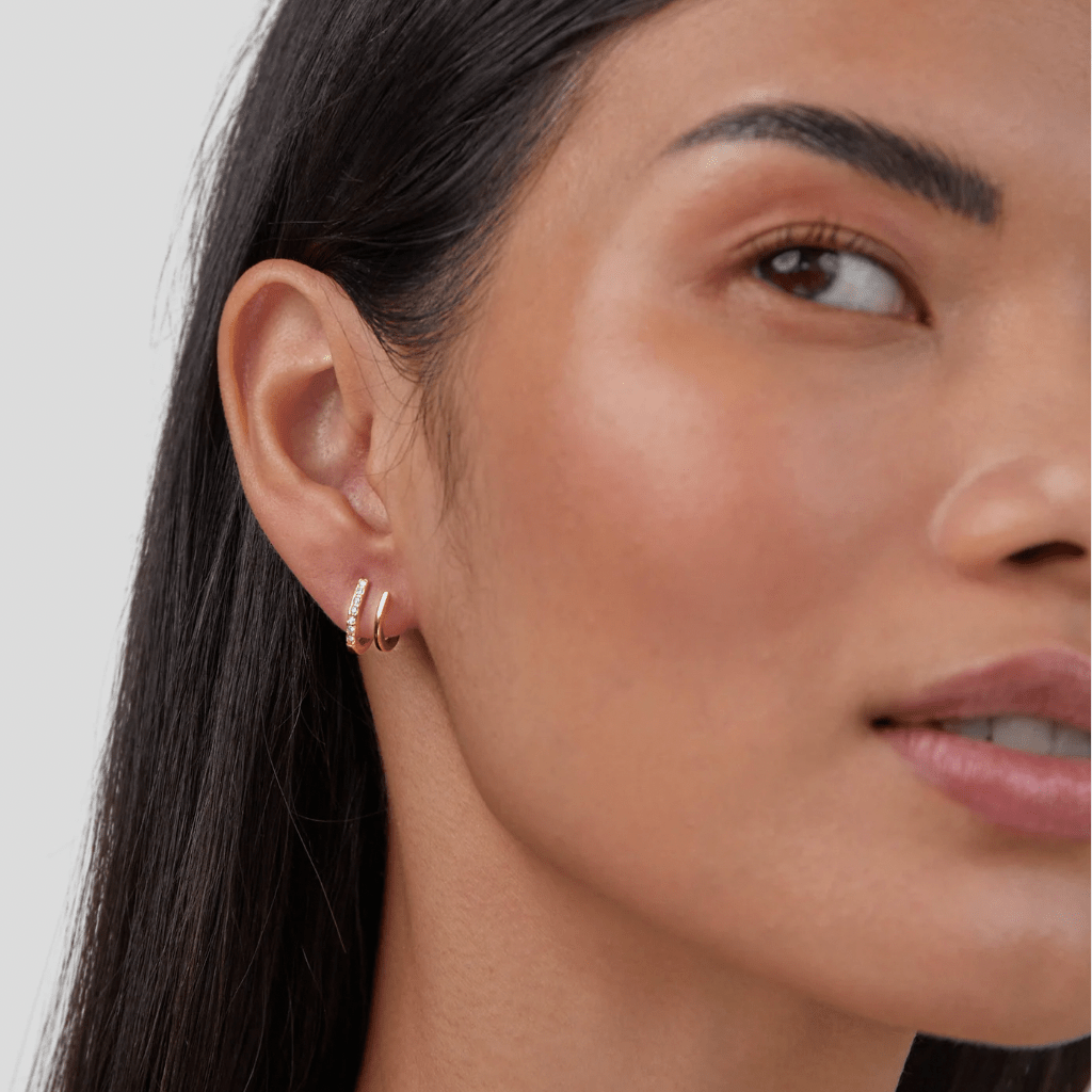 Pendientes 18K Gold & Crystal Claw (13 mm) - Isabel de Sevilla