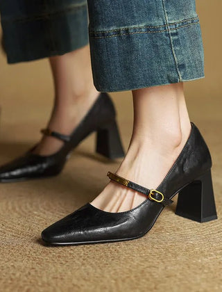 Elise | Tacones Mary Jane Clásicos con Tacón Bloque - Isabel de Sevilla