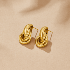 Pendientes de Aro Sofia Twisted Gold (22 mm) - Isabel de Sevilla