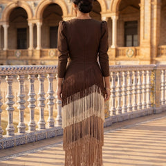 Salvia | Vestido Flecos - Isabel de Sevilla