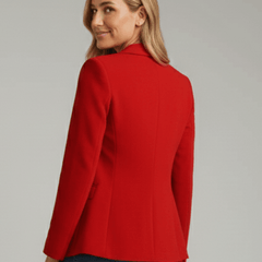 Alicia | Blazer Roja Entallada de Solapa y Un Botón - Isabel de Sevilla