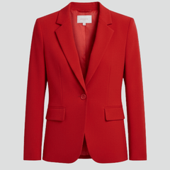 Alicia | Blazer Roja Entallada de Solapa y Un Botón - Isabel de Sevilla