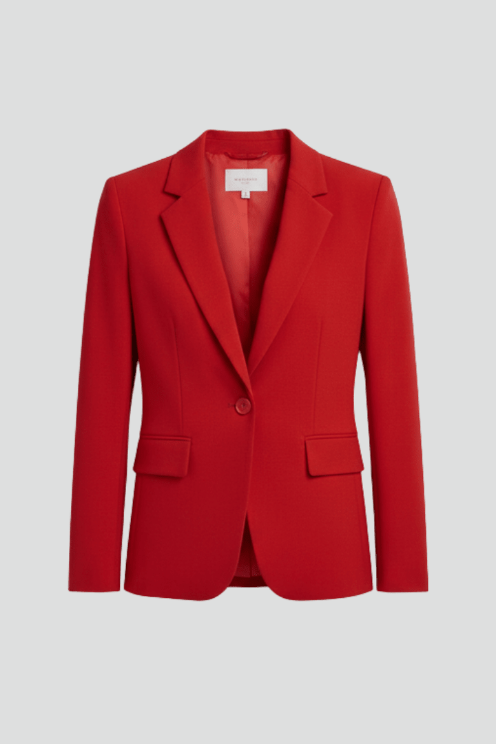 Alicia | Blazer Roja Entallada de Solapa y Un Botón - Isabel de Sevilla