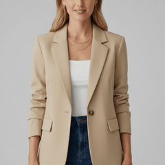Alicia | Blazer Roja Entallada de Solapa y Un Botón - Isabel de Sevilla