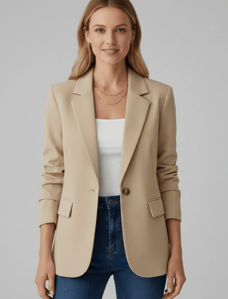 Alicia | Blazer Roja Entallada de Solapa y Un Botón - Isabel de Sevilla