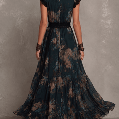 Andrea | Vestido Maxi Floral Bohemio con Escote en V y Encaje - Isabel de Sevilla