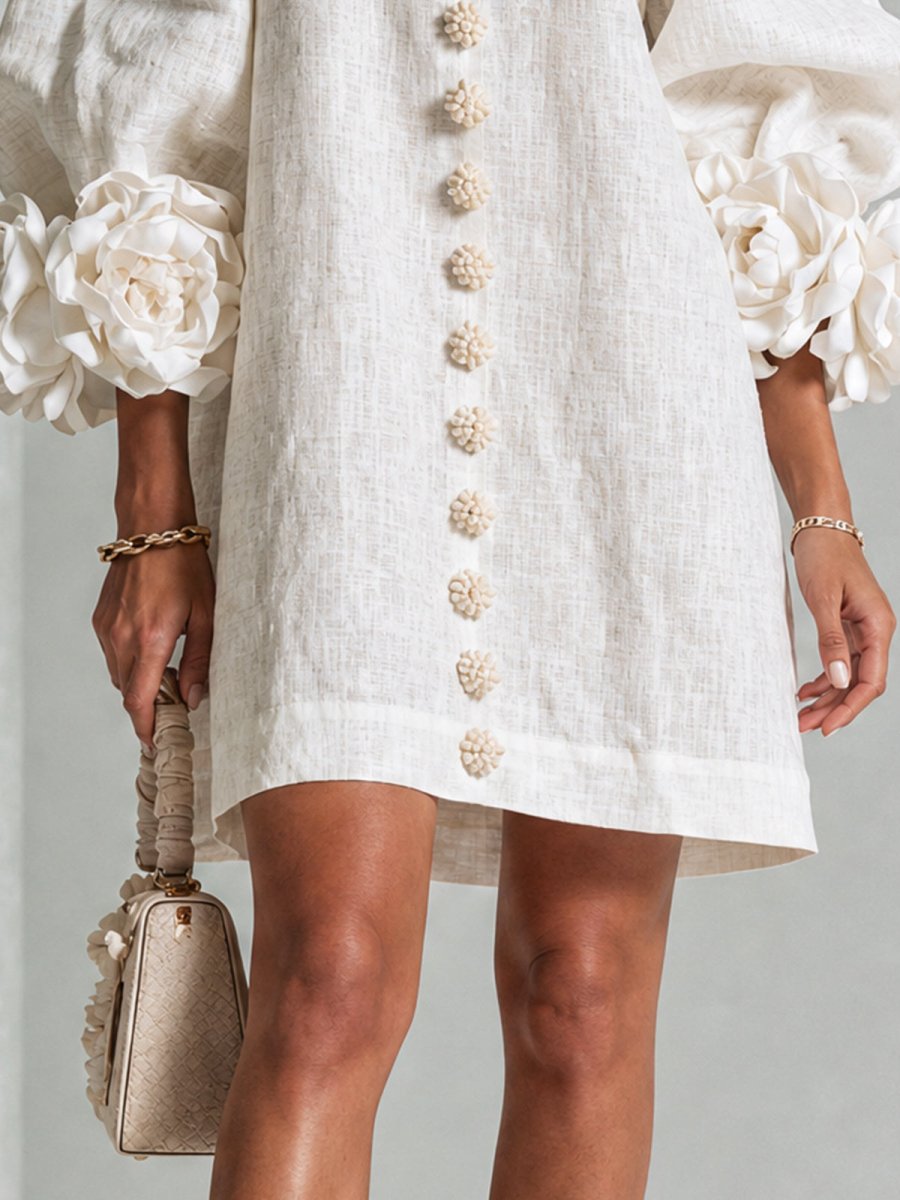 Claudia | Vestido mini de botones con estampado floral - Isabel de Sevilla
