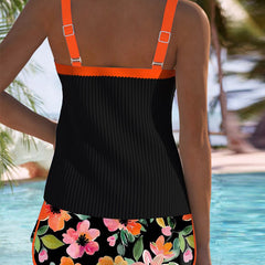 Valeria | Tankini Elegante con Short Floral - Isabel de Sevilla