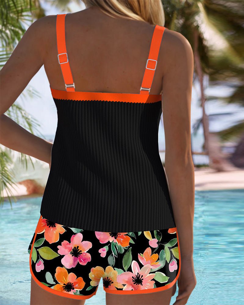 Valeria | Tankini Elegante con Short Floral - Isabel de Sevilla