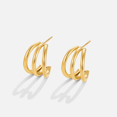 Pendientes de Aro Anaya Triple Gold (15 mm) - Isabel de Sevilla
