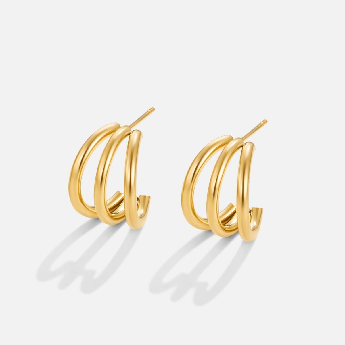 Pendientes de Aro Anaya Triple Gold (15 mm) - Isabel de Sevilla