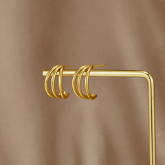 Pendientes de Aro Anaya Triple Gold (15 mm) - Isabel de Sevilla