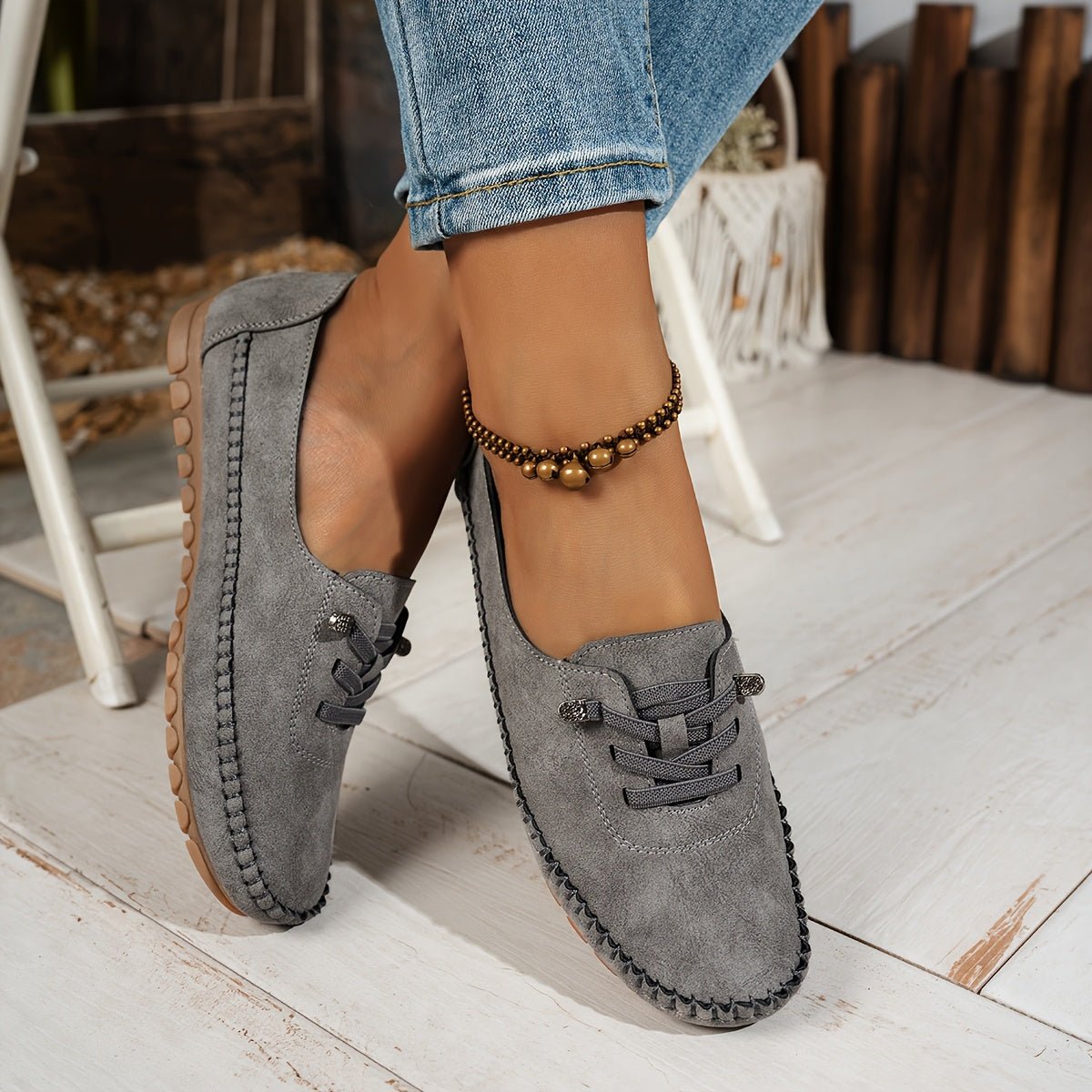 Adoración | Mocasines de Ante con Cordón Elástico - Isabel de Sevilla