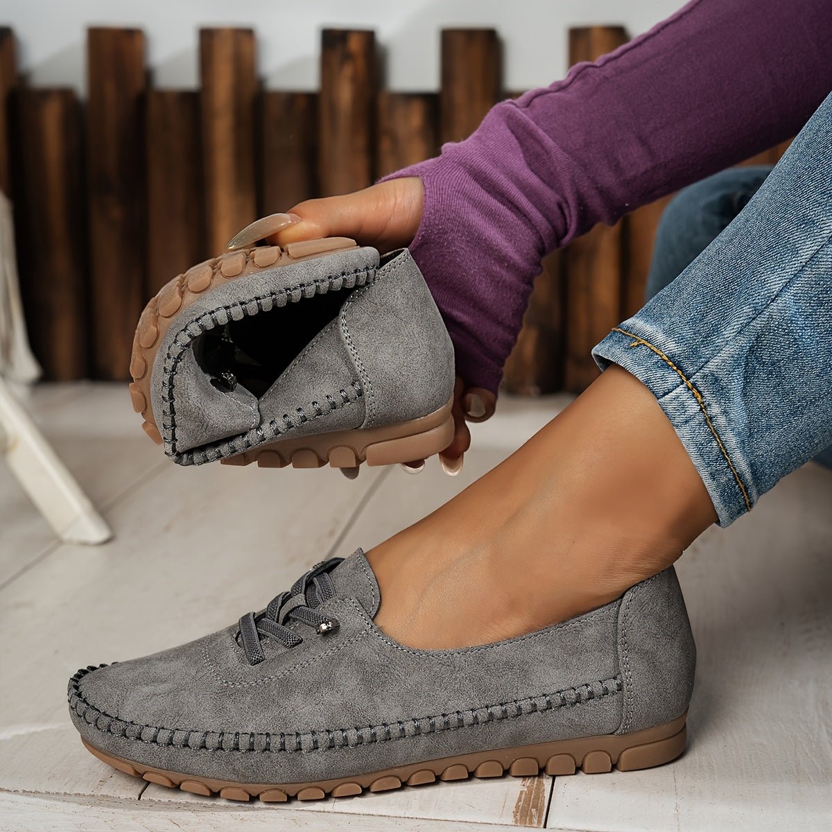 Adoración | Mocasines de Ante con Cordón Elástico - Isabel de Sevilla