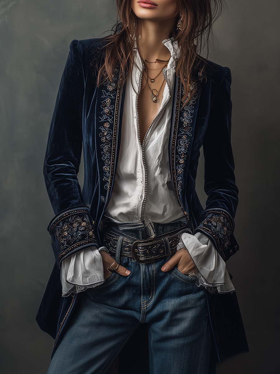 Gabrielle | Chaqueta Larga Bordada