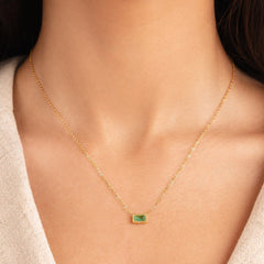 Collar Baguette Birthstone (40+5 cm) - Isabel de Sevilla