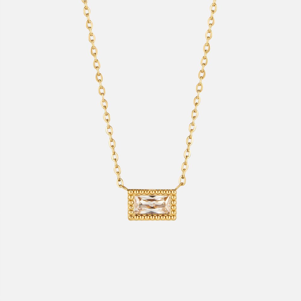 Collar Baguette Birthstone (40+5 cm) - Isabel de Sevilla