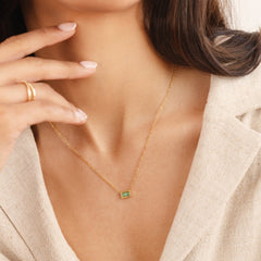 Collar Baguette Birthstone (40+5 cm) - Isabel de Sevilla