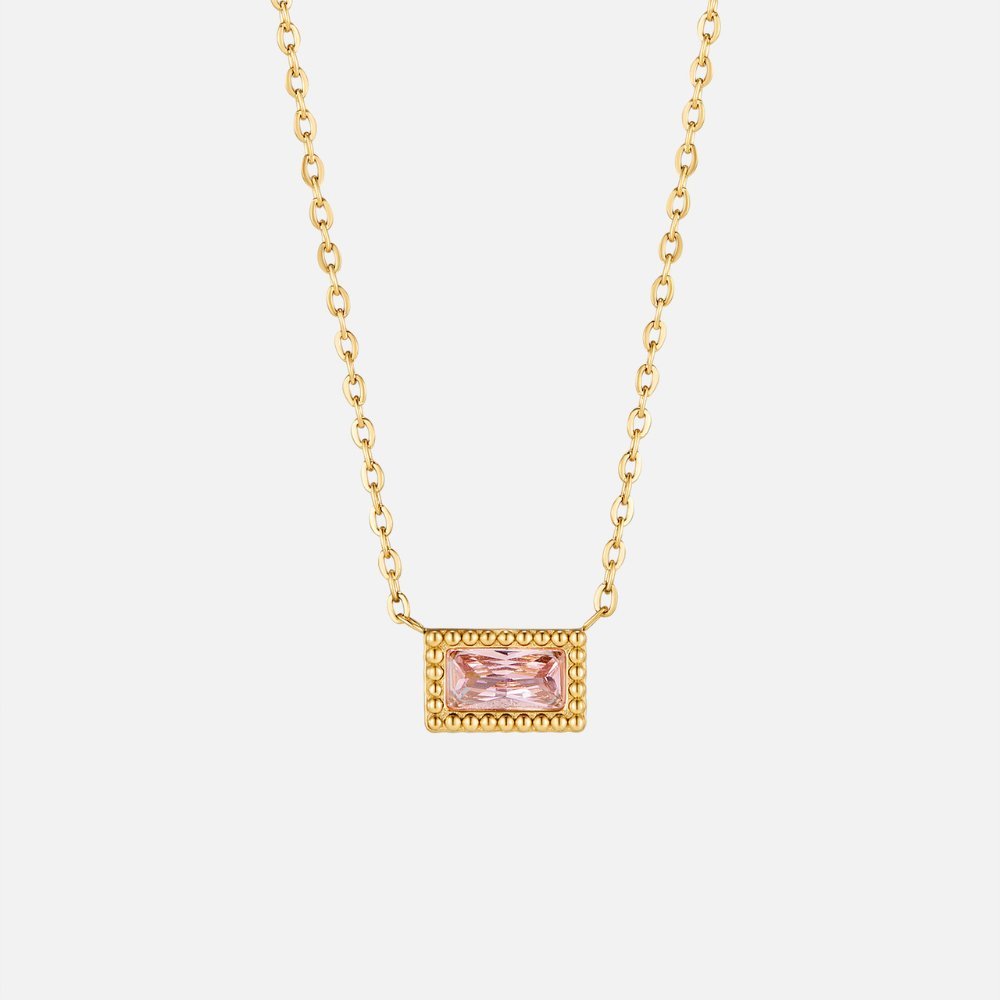Collar Baguette Birthstone (40+5 cm) - Isabel de Sevilla
