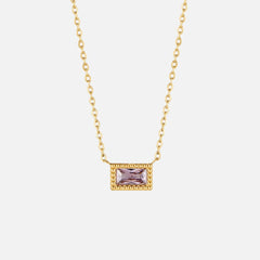 Collar Baguette Birthstone (40+5 cm) - Isabel de Sevilla