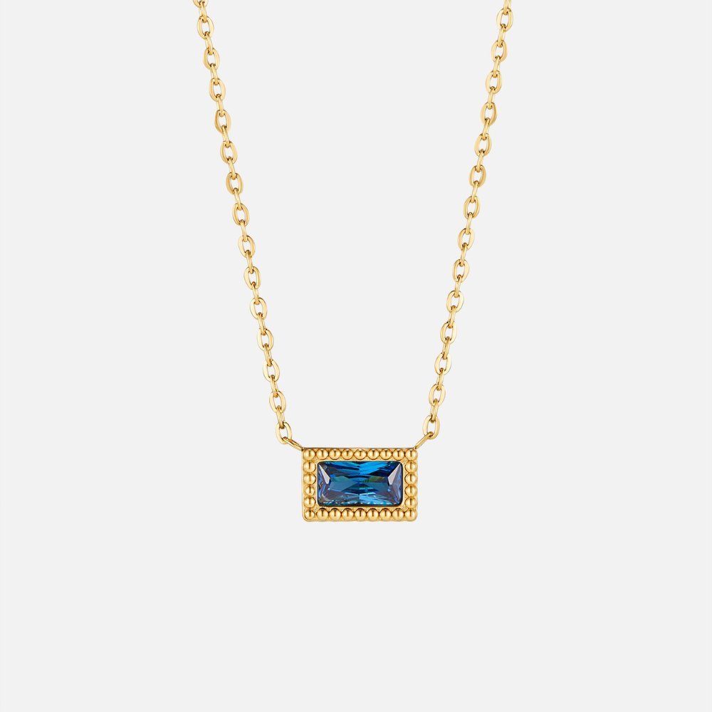 Collar Baguette Birthstone (40+5 cm) - Isabel de Sevilla