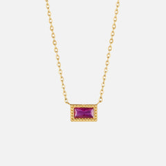 Collar Baguette Birthstone (40+5 cm) - Isabel de Sevilla