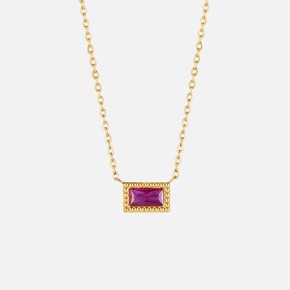 Collar Baguette Birthstone (40+5 cm) - Isabel de Sevilla