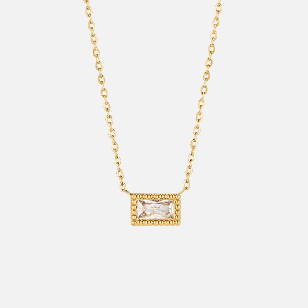 Collar Baguette Birthstone (40+5 cm) - Isabel de Sevilla