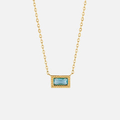 Collar Baguette Birthstone (40+5 cm) - Isabel de Sevilla