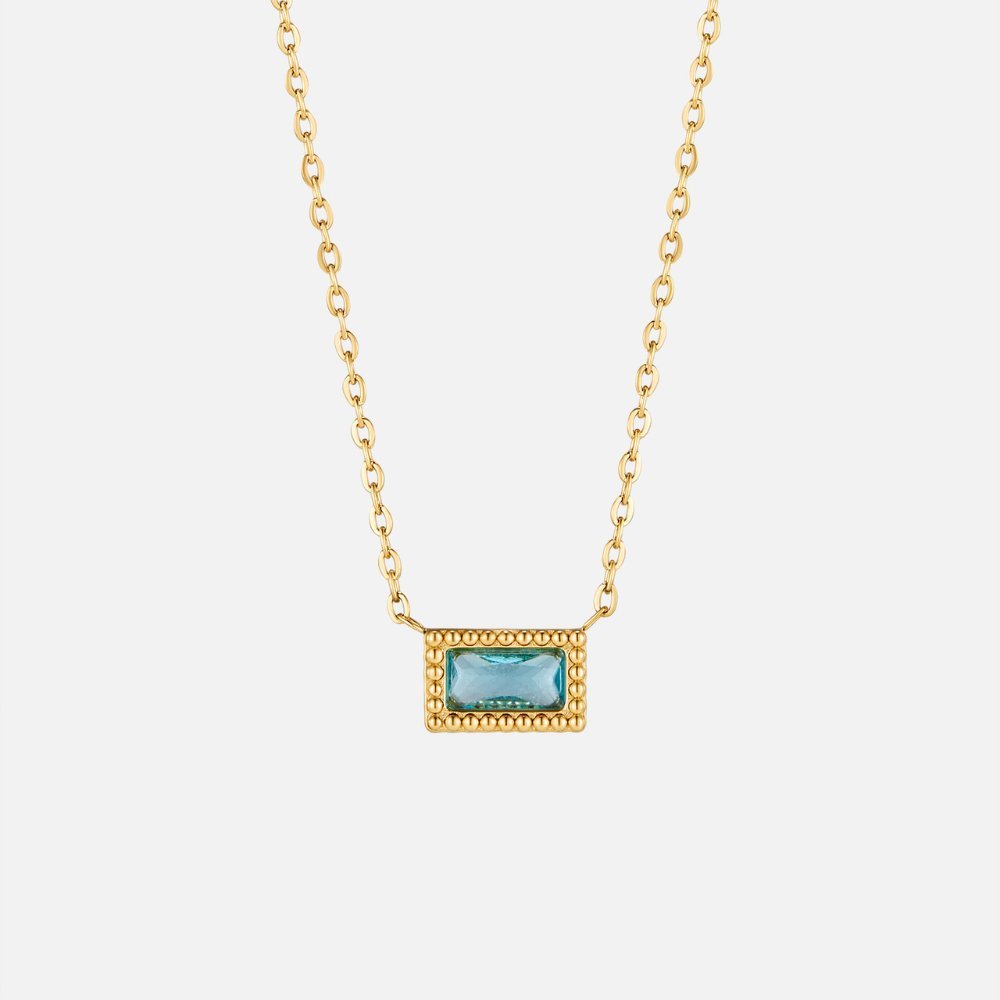 Collar Baguette Birthstone (40+5 cm) - Isabel de Sevilla