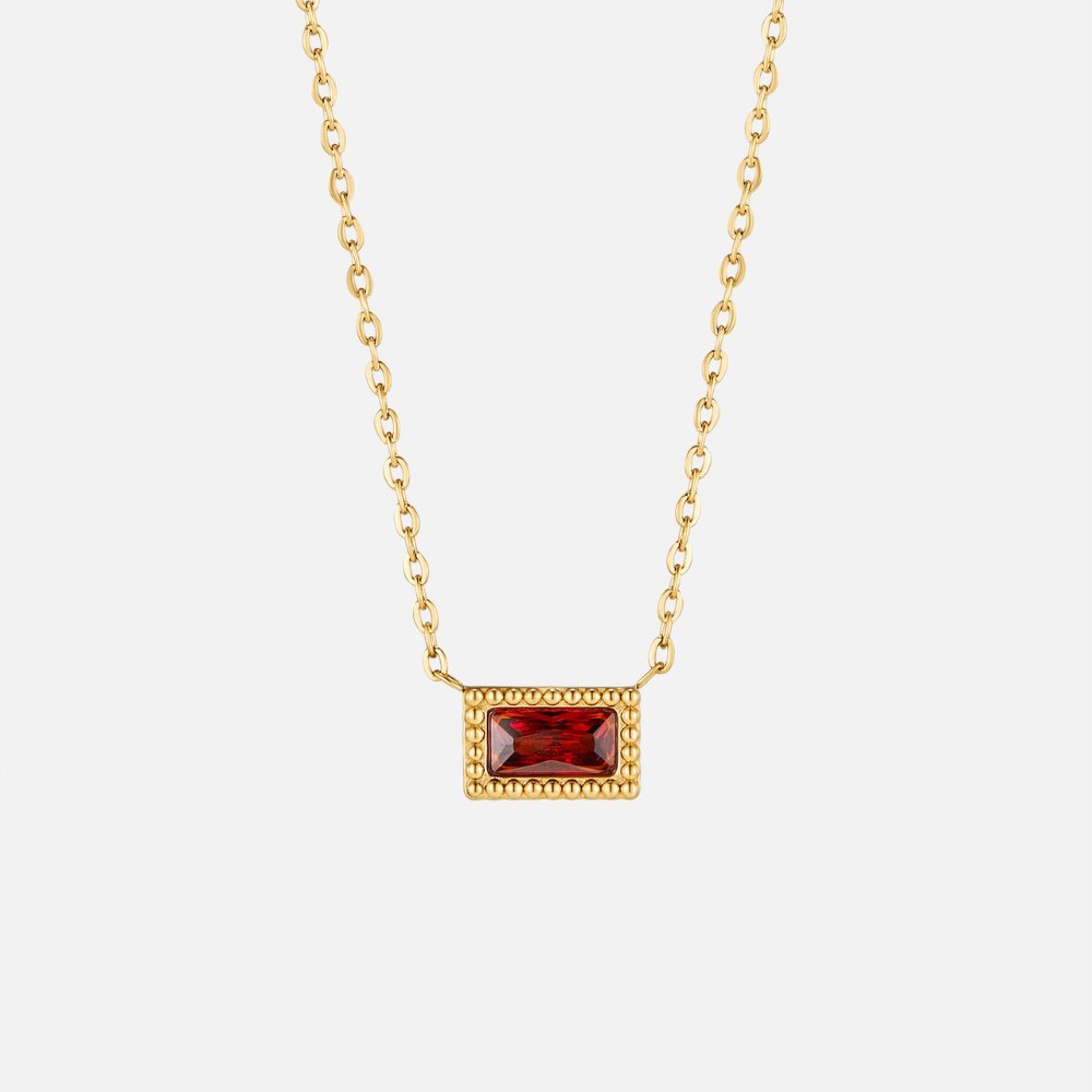 Collar Baguette Birthstone (40+5 cm) - Isabel de Sevilla