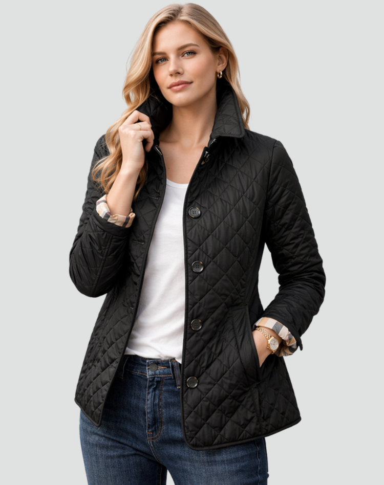 Presentación | Chaqueta Acolchada de Entretiempo con Cuello y Botones