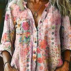 Alma | Camisa artística con estampado floral - Isabel de Sevilla