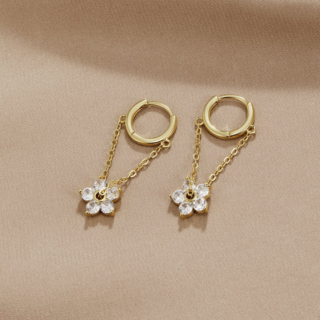 Pendientes de Aro Blooming Petal Crystal (30 mm) - Isabel de Sevilla