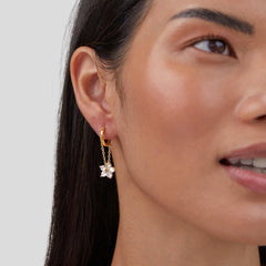 Pendientes de Aro Blooming Petal Crystal (30 mm) - Isabel de Sevilla