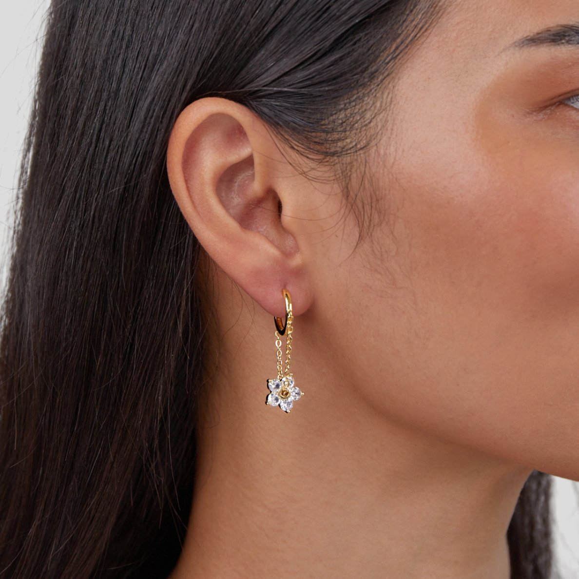 Pendientes de Aro Blooming Petal Crystal (30 mm) - Isabel de Sevilla