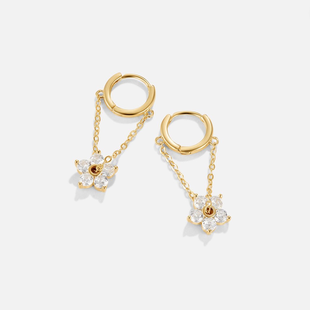 Pendientes de Aro Blooming Petal Crystal (30 mm) - Isabel de Sevilla