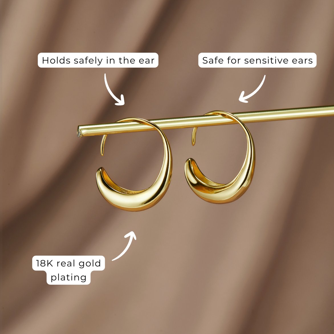 Pendientes de Aro Classic Drop Hoop (25 mm) - Isabel de Sevilla