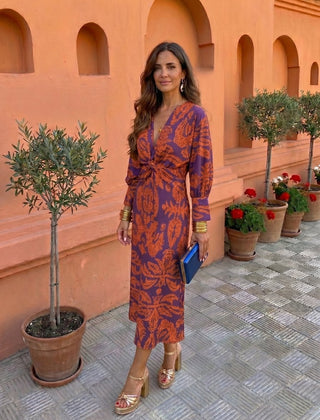 Silvia | Vestido midi con estampado - Isabel de Sevilla