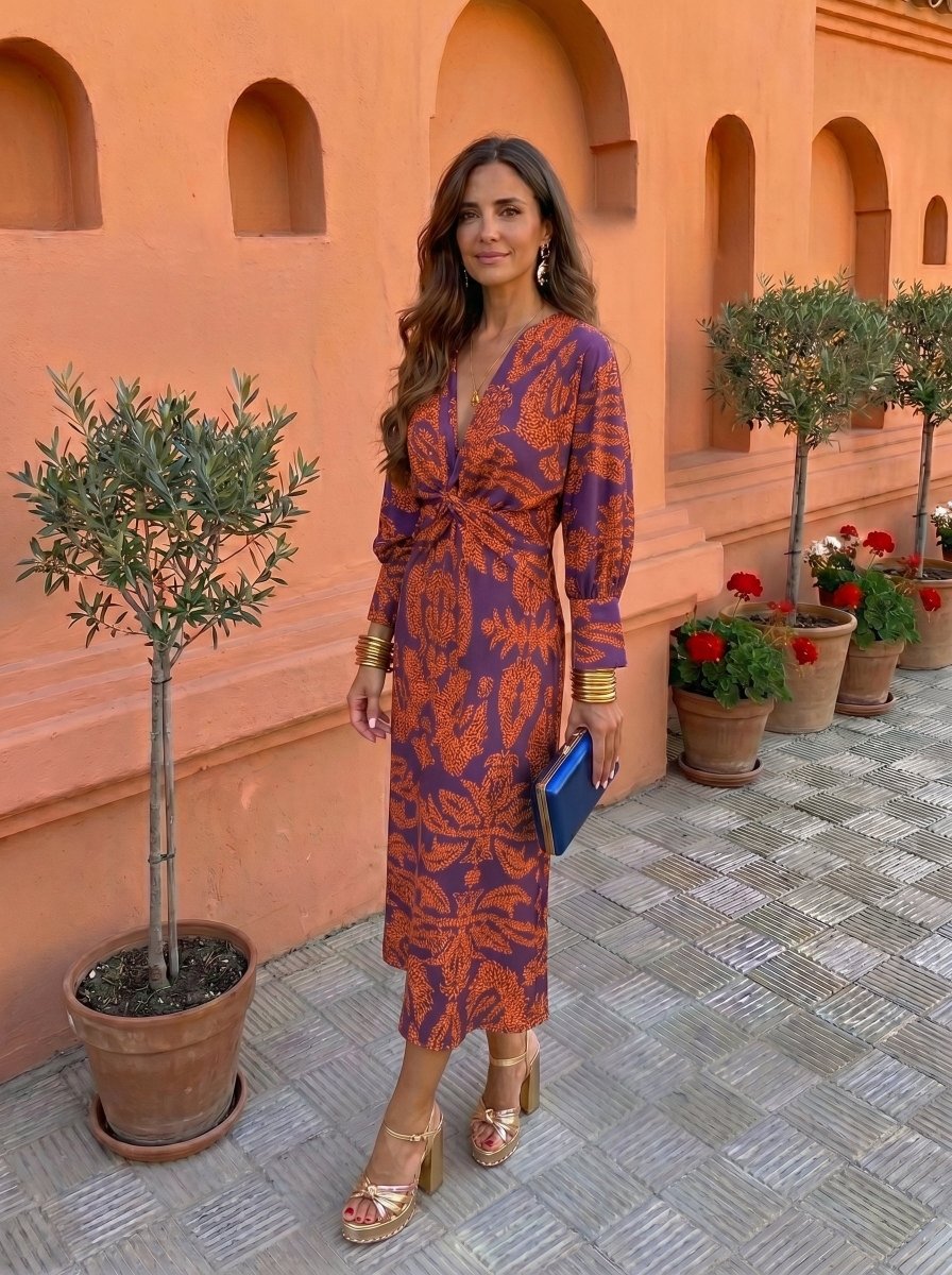 Silvia | Vestido midi con estampado - Isabel de Sevilla