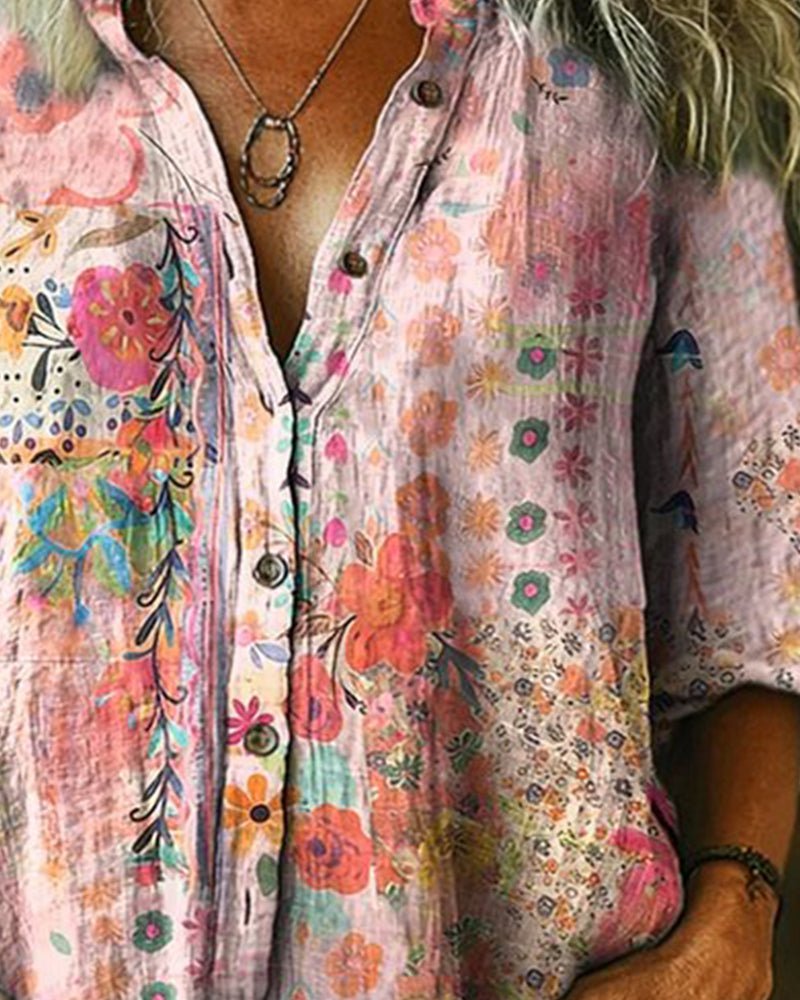 Alma | Camisa artística con estampado floral - Isabel de Sevilla
