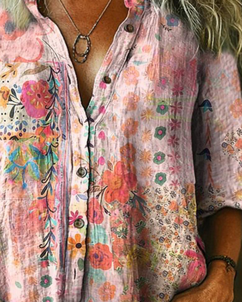 Alma | Camisa artística con estampado floral